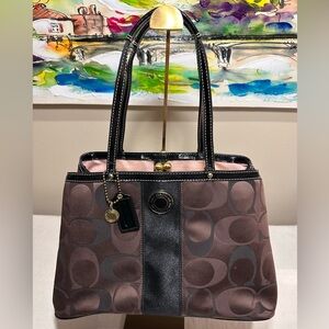 Coach Dark Brown Kiss Lock Purse